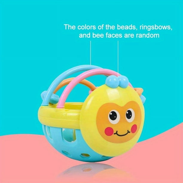 Baby Soft Rubber Rattle Children Early Childhood Biting Bell Toy Bee Hand Bell Rattle Dumbbell Baby Toy 0-12 Months