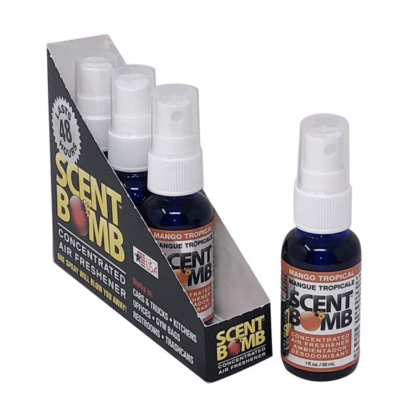 Spray ambientador Scent Bomb Mango Tropical 30 ml, paquete de 4