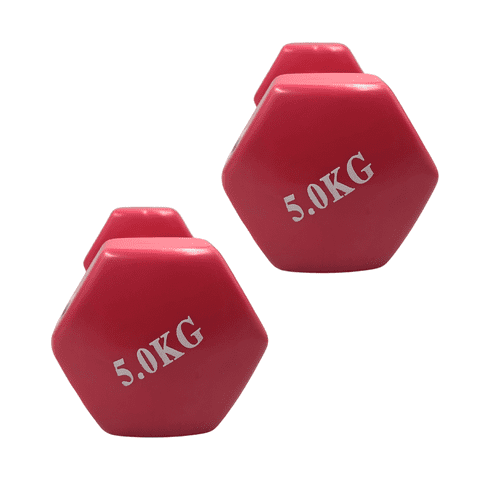 Linea Sport - Par De Mancuernas 5Kg C/U Total 10Kg Hexagonales De Vinilo