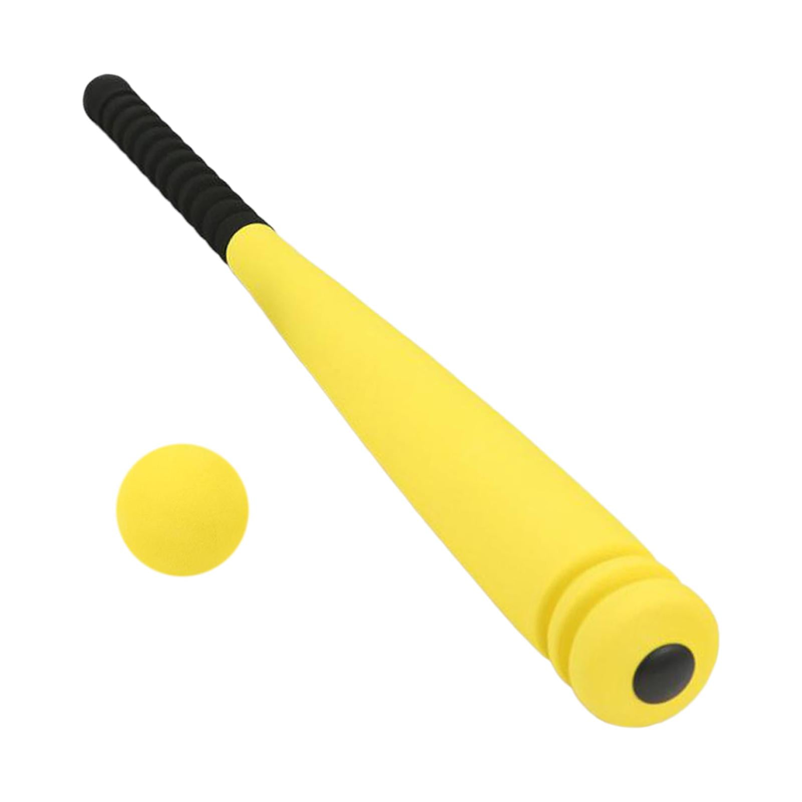 Magideal - Juego De Bate De Béisbol Y Pelota, Bate De Béisbol Deportivo, Entrenamiento, Pelota Portátil, Desarrollo De Coordinación Mano-ojo, Juguete De Béisbol Amarillo