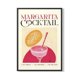 Creango - Cuadro Poster Enmarcado Margarita Coctel Decorativo
