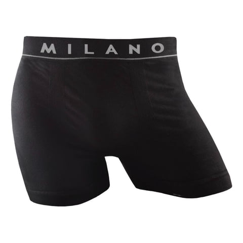 M Milano - Boxer Milano Sin Costura Adulto 6 Unidades Negro M