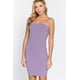 thumbnail image 1 of Saronite Vestido Corto Básico de Tirantes Finos Acanalados, Lavanda Brumosa (para Mujer), 1 of 4