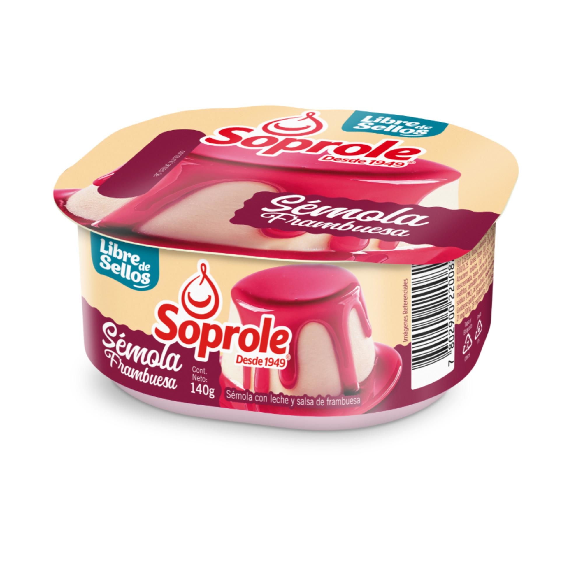 Postre Sémola Con Leche Sabor Frambuesa Pote 140 g Soprole