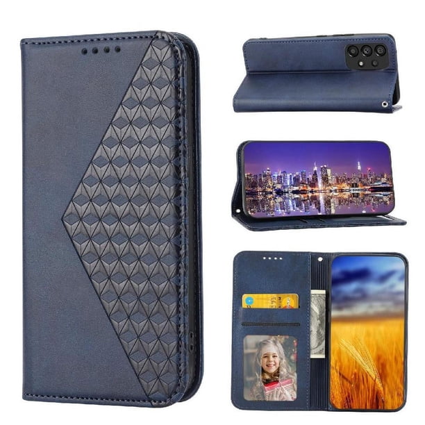 Funda Flip FOXDOCK para Samsung Galaxy A52 5G/4G , Estilo Billetera con Diseño Rombo, Correa de Mano y Soporte, Uso Diario