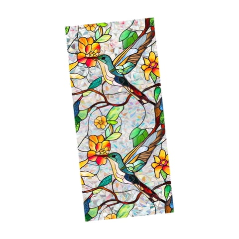 Magideal - Película De Privacidad De La Ventana Decorativa Estática Decorativa 1693''X3937 '' Calcomanía, Adhesiva De Vidrieras De Vidrieras Extraíbles Para La P Pájaro