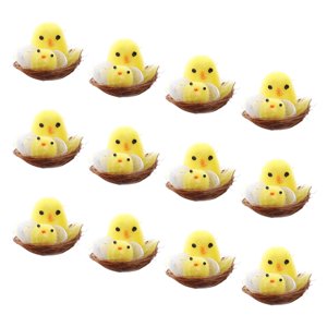 Magideal - 12X Mini Figuritas De De Pascua Modelo De Decoración De Jardín, Estatuilla En Miniatura De Granja Rellenos De Cesta De Pascua Figuritas De