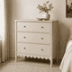 thumbnail image 2 of Cómoda "Caléu" 3 Cajones Mueble de Madera Estilo Romántico - Beige - 100x40x90 cm, 2 of 3