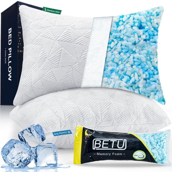 Cooling Pillows BETU, juego de 2 unidades de espuma viscoelástica, tamaño estándar