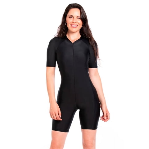 Samia - Traje De Baño Con Piernas Y Mangas Negro M
