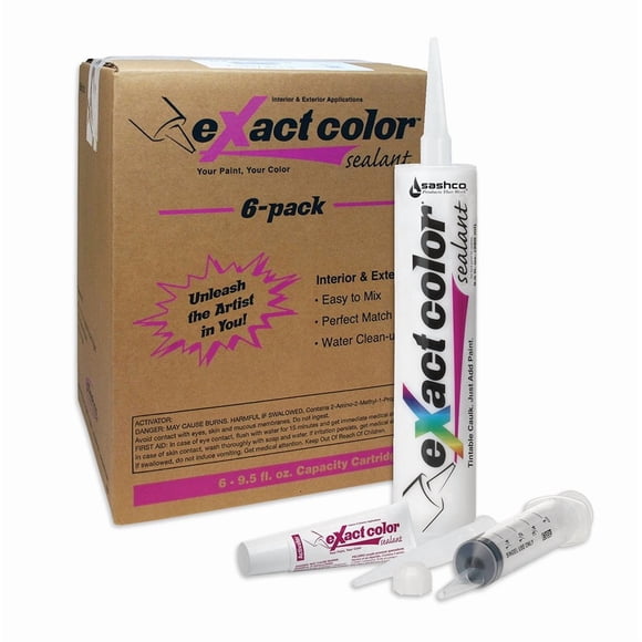 Cartucho Sealant Sashco Exact Color de 280 ml, paquete de 6