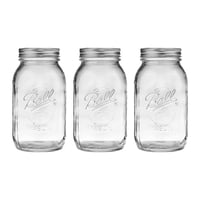 Frascos De Vidrio Mason Ball De Boca Regular De 946 Ml Paquete De 3