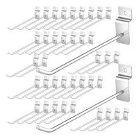 Genérica - Pack 50 Ganchos Gancheras Panel Ranurado 20 Cm Exhibidor Plata