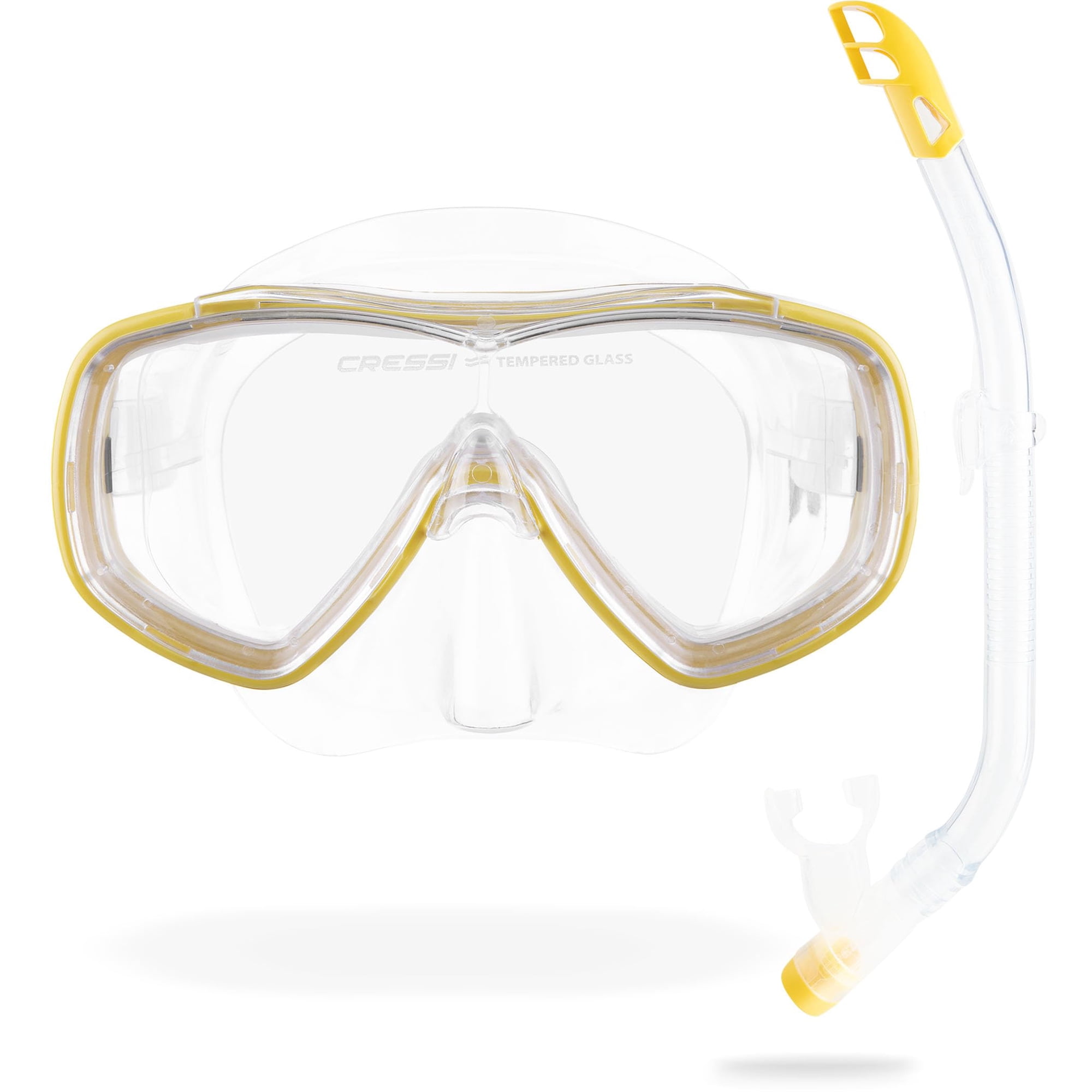 Kit De Esnórquel Cressi Ondina & Top Jr Para Niños, Transparente Y Amarillo