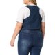 thumbnail image 3 of Agnes Orinda Chalecos de Mezclilla para Mujer de Talla Grande Tops Chaleco de Mezclilla con Botones Chaqueta Sin Mangas Casual 1X Azul, 3 of 7