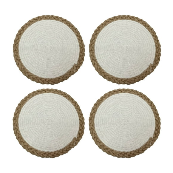 Set 4 Individuales De Yute Y Tejido Nusa De Ø35cms Kawi®