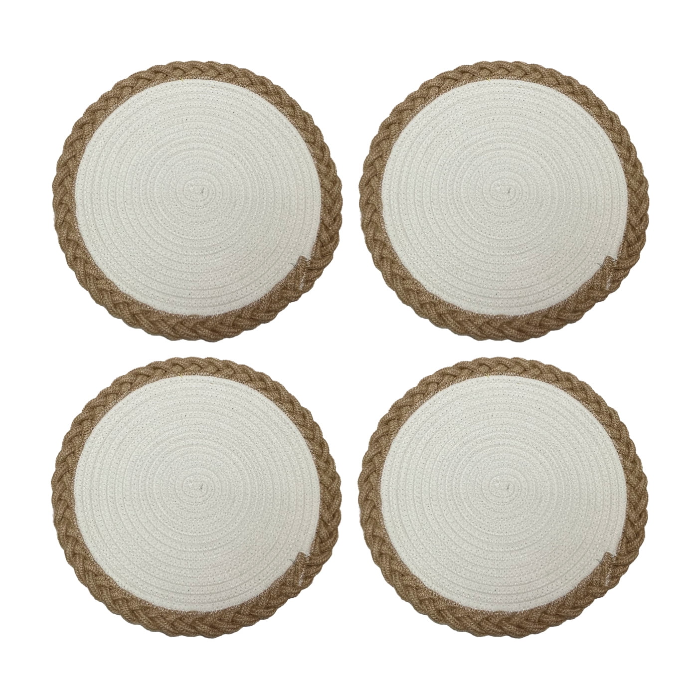 Set 4 Individuales De Yute Y Tejido Nusa De Ø35cms Kawi®