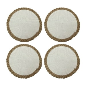 Set 4 Individuales De Yute Y Tejido Nusa De Ø35Cms Kawi®