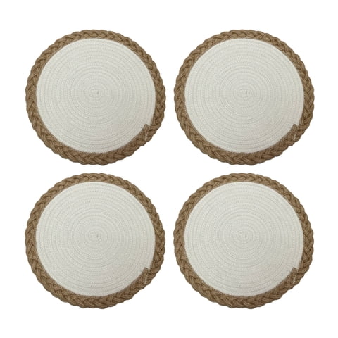 Set 4 Individuales De Yute Y Tejido Nusa De Ø35Cms Kawi®