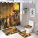 thumbnail image 1 of Twisted Metal-theme 4-Piece Shower Curtain Set with Rugs, Waterproof Bathroom Decor Set Includes Bath Mat, U-Shaped Rug, Toilet Lid Cover and Curtain with Hooks, 1 of 6