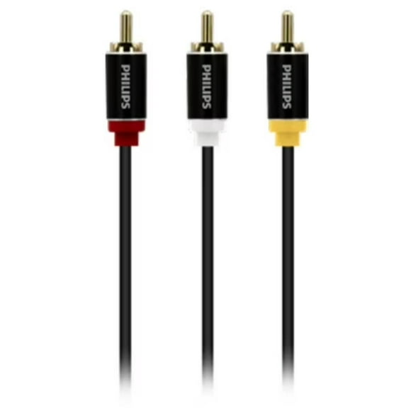 Cable De Audio Y Video RCA Puntas Doradas 1.2Mts Philips