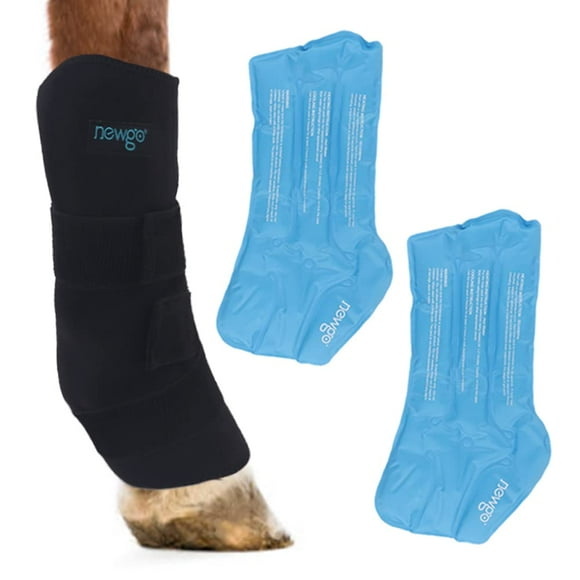 Envoltura reutilizable para piernas Newgo para caballos con 2 paquetes de gel