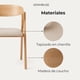 thumbnail image 2 of Silla Comedor Madera Tapiz Chenilla Margot Venhoouse Natural, 2 of 10