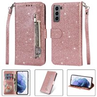 Funda Para Foxdock Elegante Funda Samsung Galaxy S21 5G Glitter Con Cremallera-Ideal Para El Uso Diario