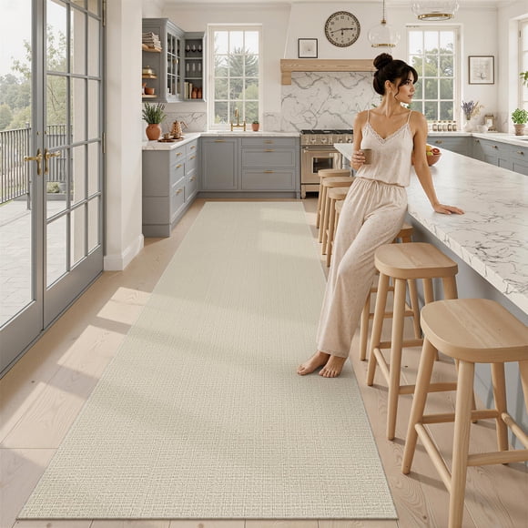 Alfombra Art&Tuft Runner Beige 3 × 366 cm con pelo alto‑bajo antideslizante