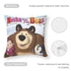 thumbnail image 5 of Masha y el Oso Fundas de almohada de terciopelo con tema, regalos de funda de almohada, decoración para el hogar, cojín de lanzar, regalo de cumpleaños para fans y parejas. 45cm x 45cm., 5 of 6
