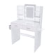 thumbnail image 3 of LED Mirror Vanity Dressing Table with Lights for Women & Girls - 3-Color Adjustable Light Strips, 2 Large Drawers, Hair Dryer Stand & Non-Woven Storage Bag, Makeup Desk Bedroom Furniture, 3 of 3