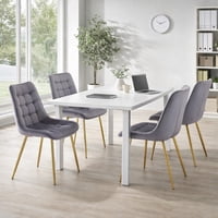 Vitelio - Pack De 4 Silla Comedor Tercio Roma Patas Doradas - Gris