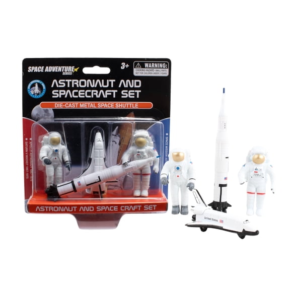 Set de 4 piezas de aventura espacial: astronauta y nave espacial, 3+ años