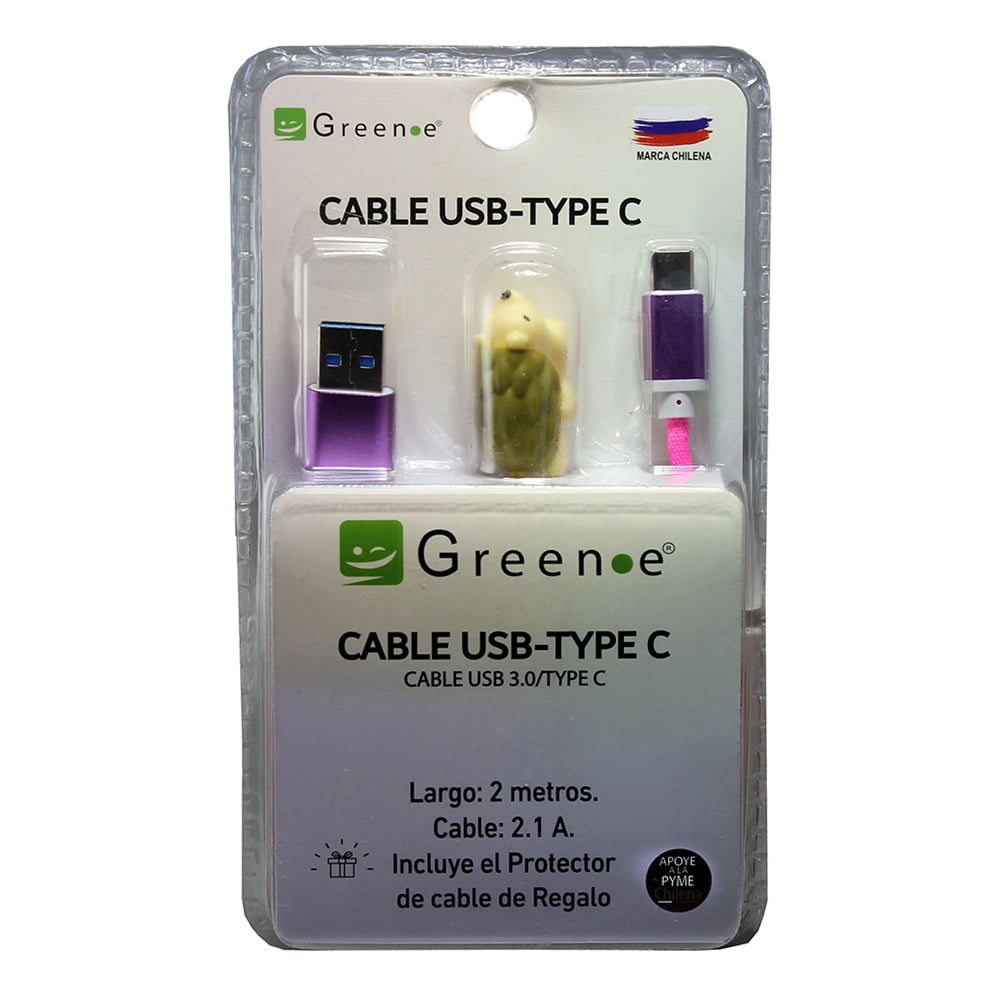 Green E - Cable Carga Rápida Tipo Usb A Tipo C / 2 Metros