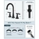 thumbnail image 5 of Grifo de baño FORIOUS, 8 pulgadas, amplio, 3 orificios, negro mate, 5 of 6