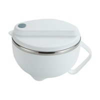 Bothyi - Cuenco Para Ramen Con Tapa, Cuenco Ligero Para Mezclar, Lonchera Para Picnic En Casa, Viajes, Color Blanco