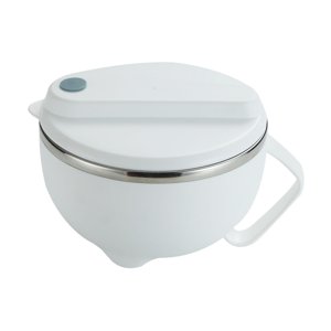 Bothyi - Cuenco Para Ramen Con Tapa, Cuenco Ligero Para Mezclar, Lonchera Para Picnic En Casa, Viajes, Color Blanco