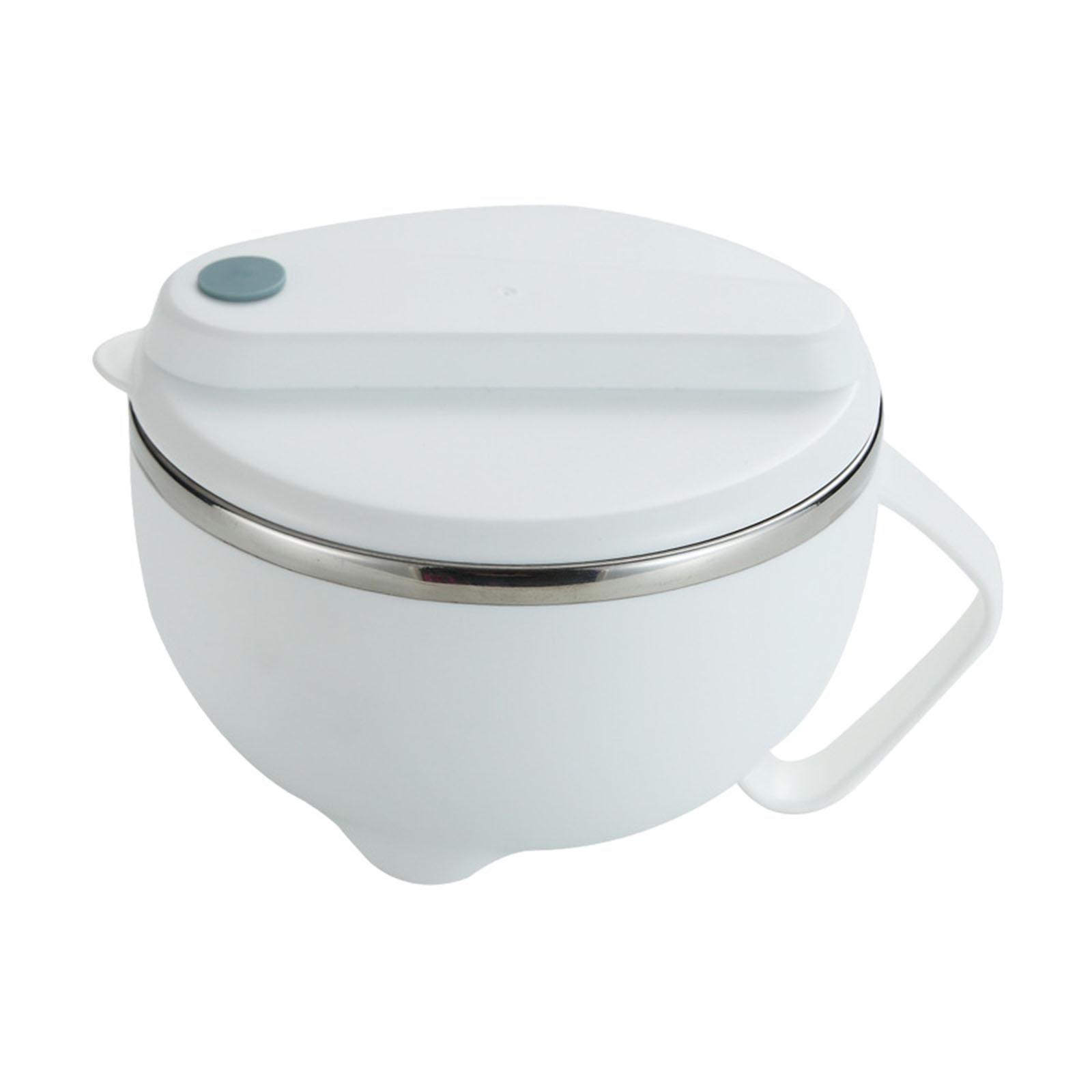 Bothyi - Cuenco Para Ramen Con Tapa, Cuenco Ligero Para Mezclar, Lonchera Para Picnic En Casa, Viajes, Color Blanco