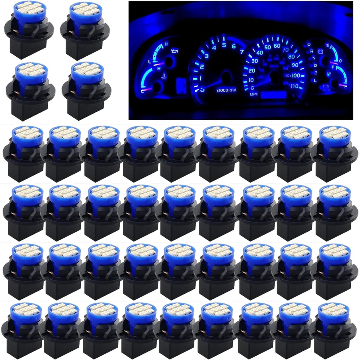 Lámparas Led Tablero Glofe T10 194 168 Azul 40un