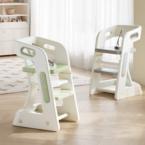 Kidscool Silla Alta Comedor Infantil y Torre de Aprendizaje Plástico Verde Menta / Gris 80x42x51 cm