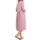 thumbnail image 3 of INSPIRE CHIC Vestido de Lactancia para Mujeres Embarazadas con Cremallera Frontal, Manga Larga, Cuello Redondo, Plisado, Midi, Talla XL, Rosa, 3 of 6