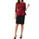 thumbnail image 2 of INSPIRE CHIC Blusas Peplum para Mujeres Regreso a Clases Atuendo de Maestra Manga 3/4 Blusa Elegante de Trabajo con Cinturón XS Rojo, 2 of 6