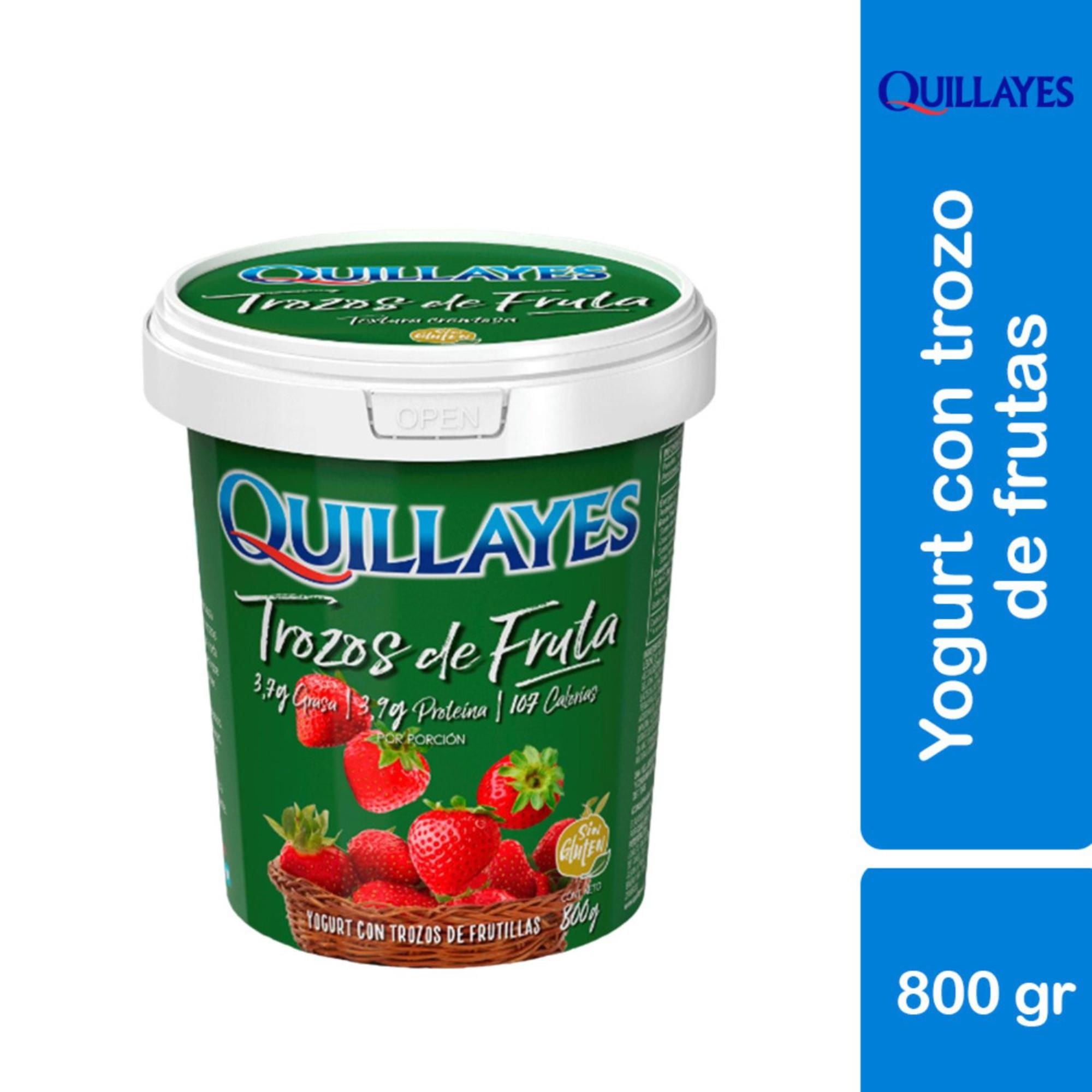 Yoghurt Con Trozos De Frutilla Pote 800 gr Quillayes