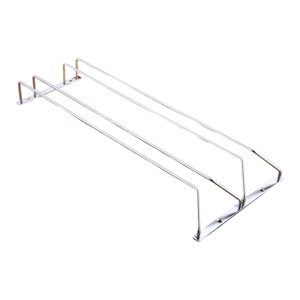 Magideal - Estante Para Copas De Vino Debajo Del Gabinete, Colgador Para Copas De Vino De Doble Riel, Resistente Al Óxido, Estable, Estante Para Copas De Instala 50Cmx22Cmx5Cm