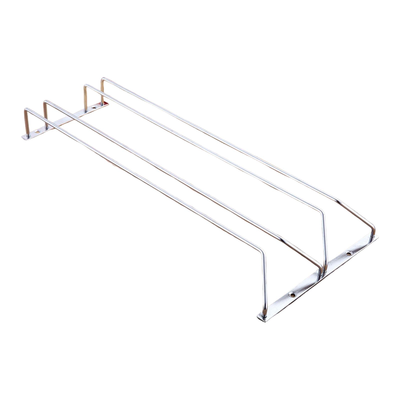 Magideal - Estante Para Copas De Vino Debajo Del Gabinete, Colgador Para Copas De Vino De Doble Riel, Resistente Al Óxido, Estable, Estante Para Copas De Instala 50Cmx22Cmx5Cm