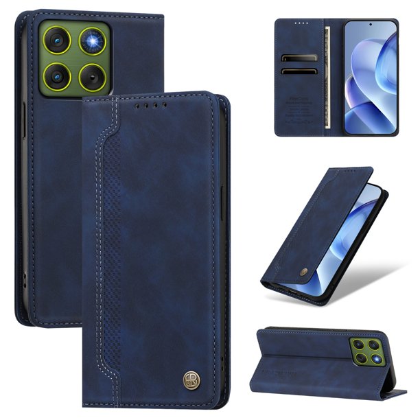 Funda Billetera para Motorola Edge 70 5G Imán y Resistente Azul