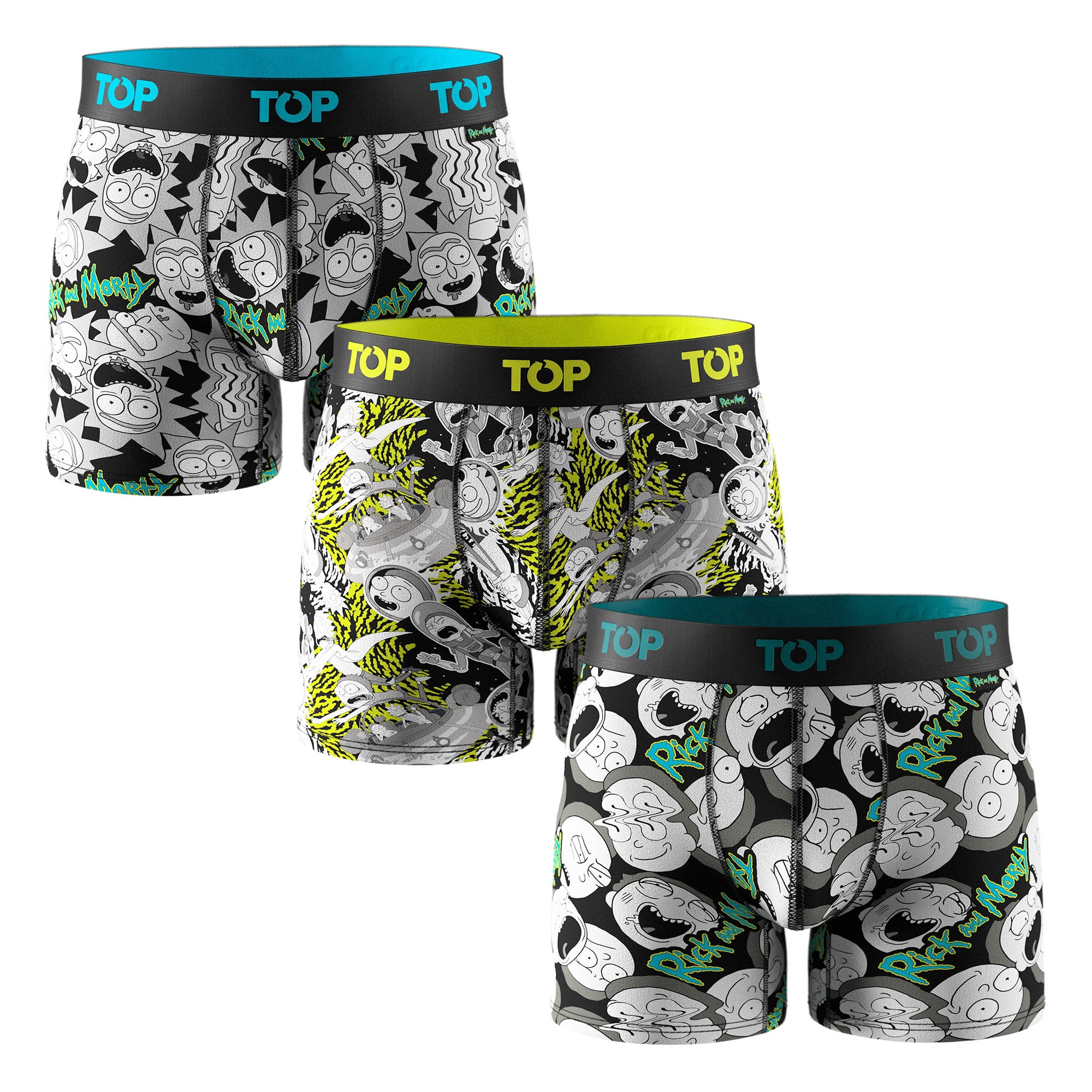 Bóxer Medio Algodón Pack 3 Rick And Morty C4 Top