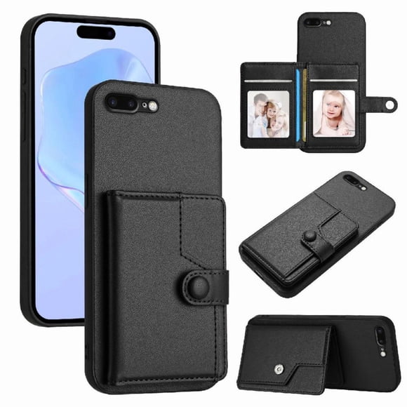 FOXDOCK Funda para iPhone 7 Plus con Bloqueo RFID - Diseño Elegante con Cierre de Botón