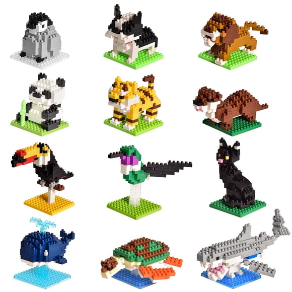 Set de construcción FUN LITTLE TOYS para fiestas para niños con 12 animales