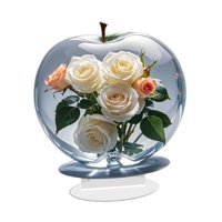 Bothyi - Adorno De Mesa Con Diseño De Rosas 2D Para El Hogar, El Gabinete Y La Oficina.